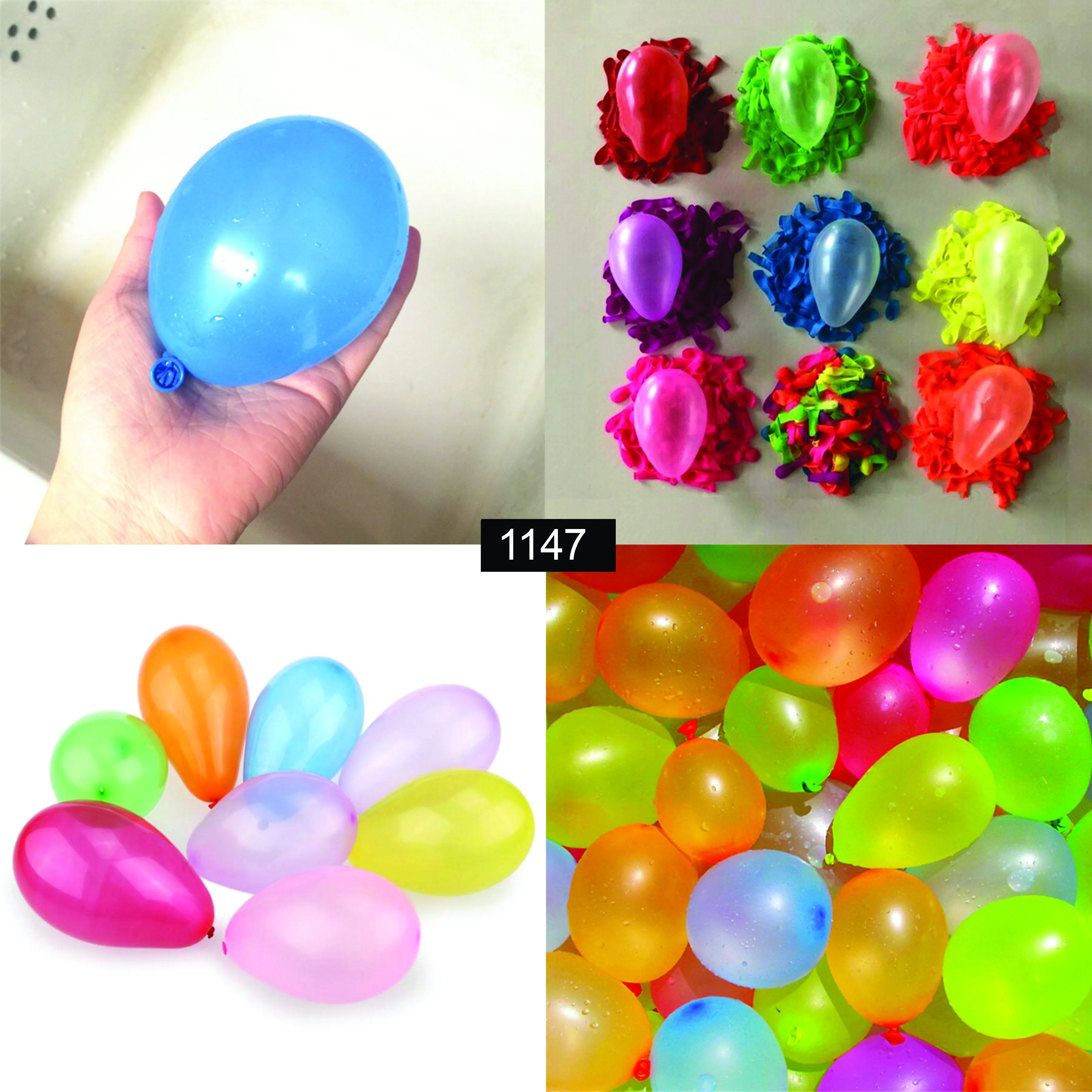 1147 Non Toxic Holi Water Balloons (Pack of 500 Balloons) (Multicolour)
