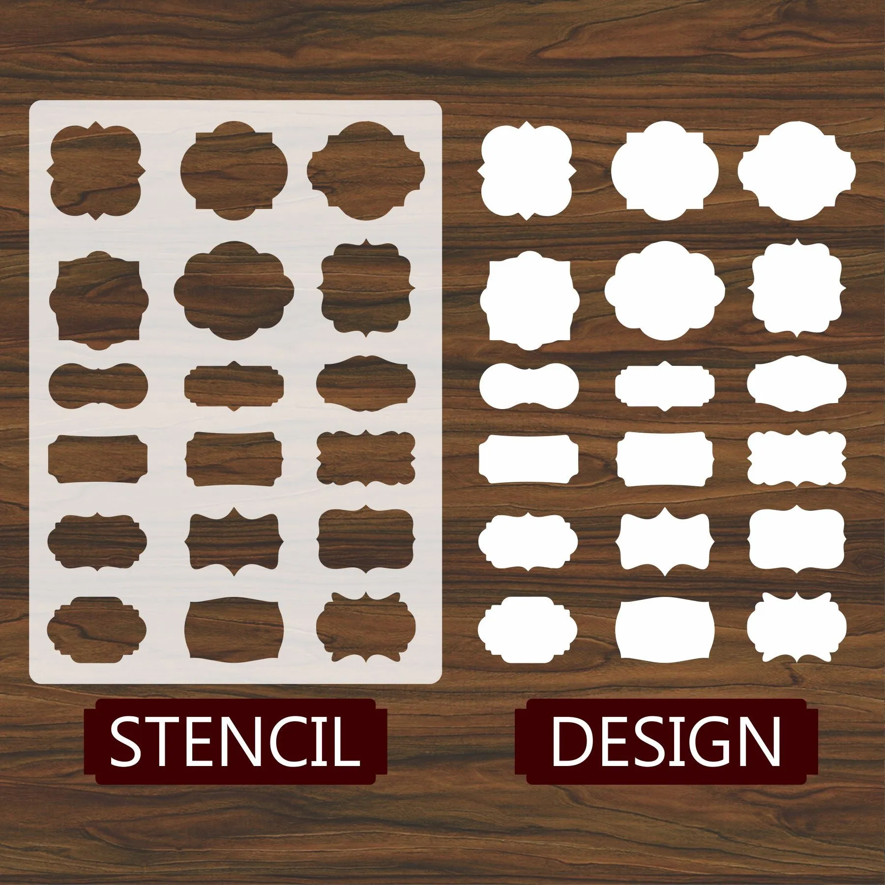 15 Mix labeling Stencil Reusable Stencil for Canvas and wall painting..ID#469