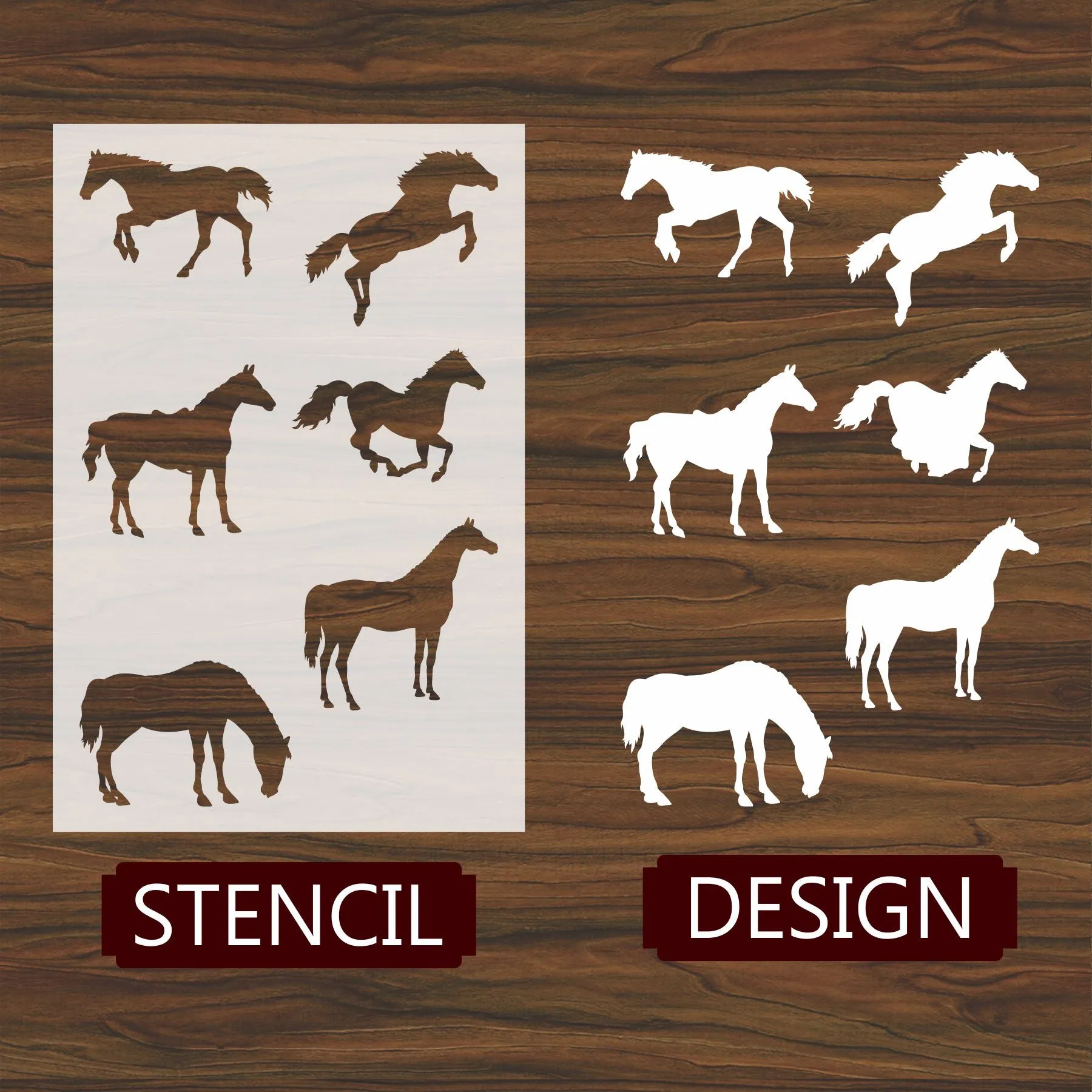 25 Different Animals Reusable Stencil For Canvas And Wall Painting.ID#223