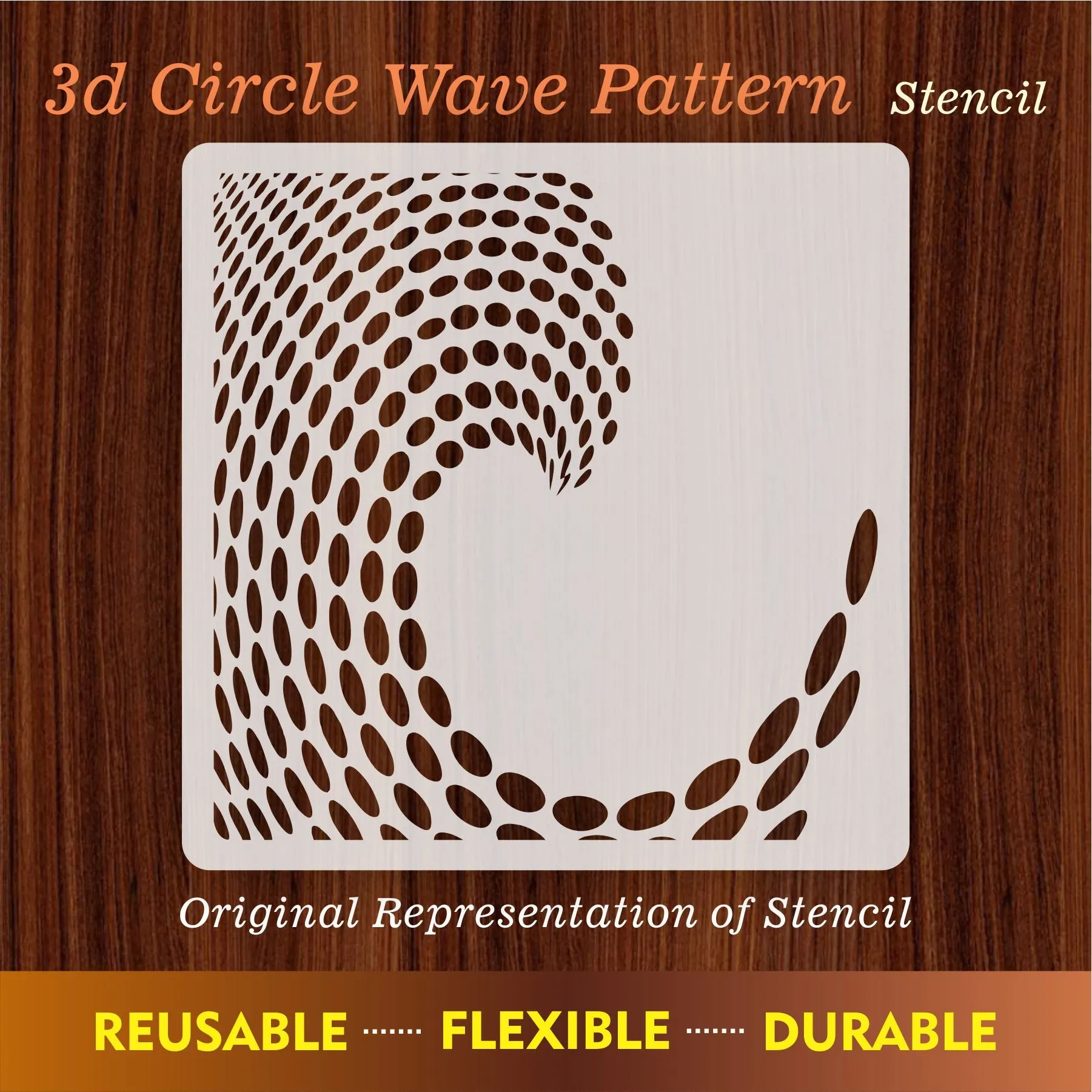 3d Circule Wave Pattern Flower Reusable Stencil For Canvas And Wall Painting.ID#227