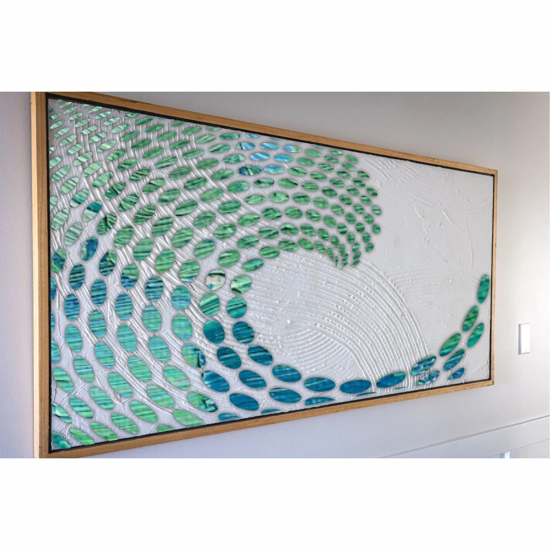 3d Circule Wave Pattern Flower Reusable Stencil For Canvas And Wall Painting.ID#227