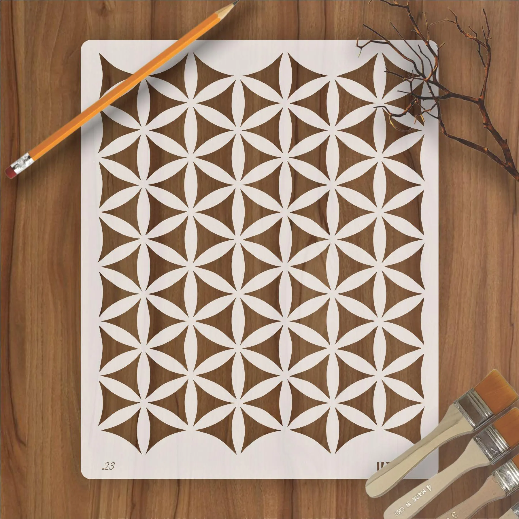 3D Wall Pattren Reusable Stencil for Canvas and wall painting.ID#23