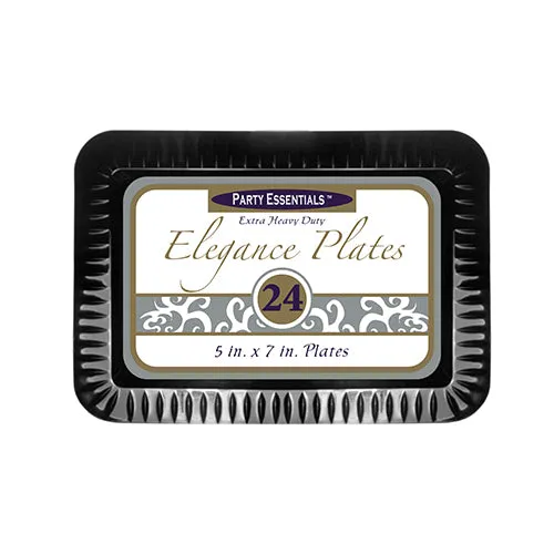 5″X 7″ Black Elegance Plates 24ct