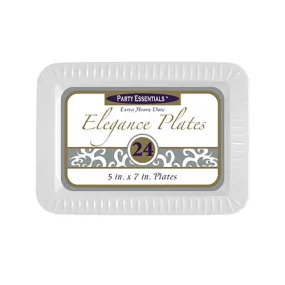 5″X 7″ White Elegance Plates 24ct