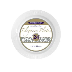7.5" White Elegance Plates 24ct