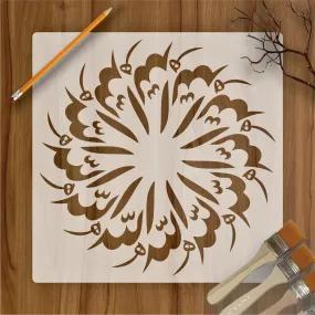 Allah Calligraphy Arabic Islamic Reusable Stencil for Canvas and wall painting.ID#269