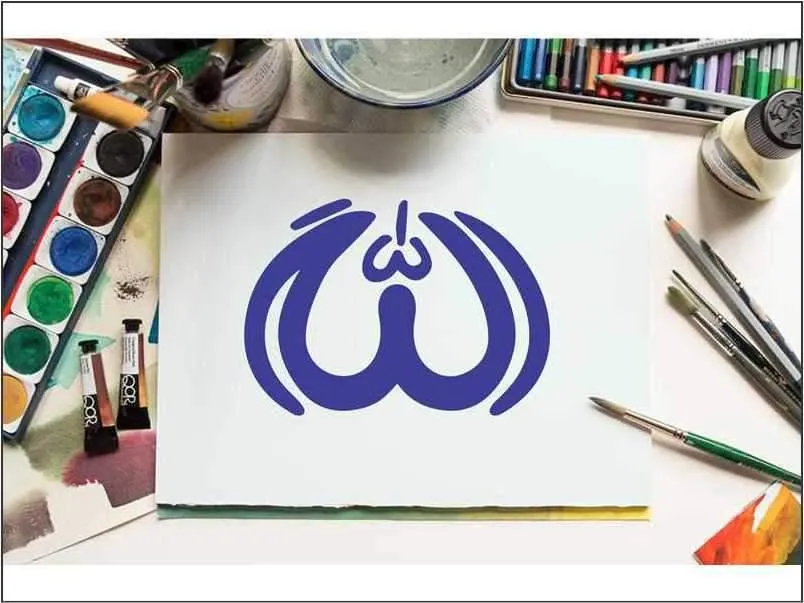 Allah Islamic Calligraphy Reusable Stencil for Canvas and wall painting.ID#103