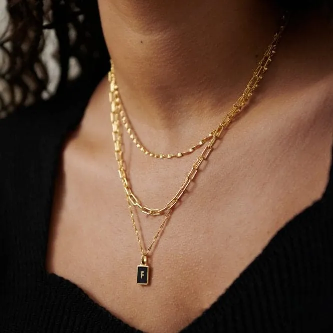 Alphabet Initial 18ct Gold Plated F Necklace BETF_GP