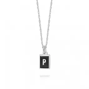 Alphabet Initial Recycled Sterling Silver P Necklace BETP_SLV