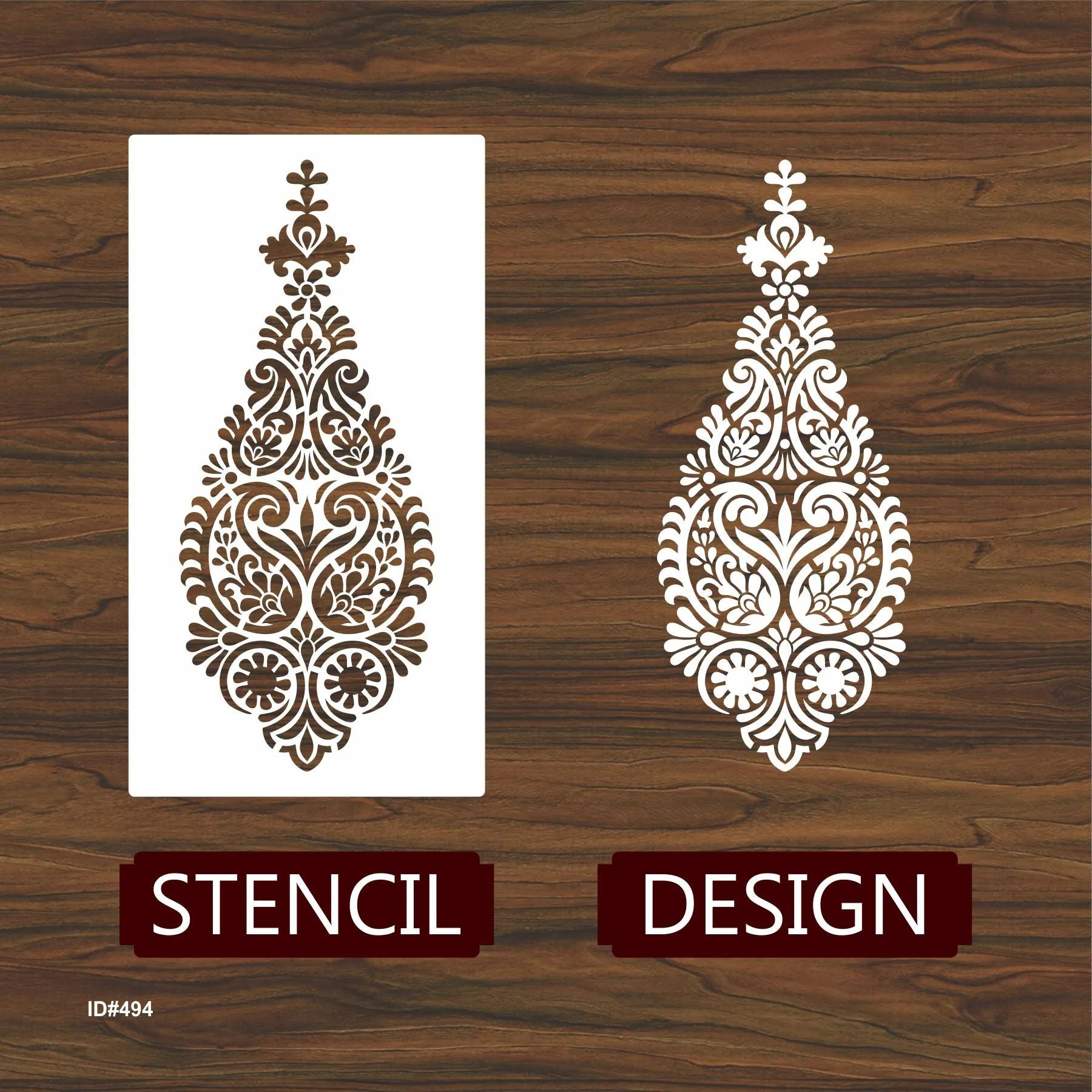 Anarkali Embroidery Stencil used for Wood, Clothes, Canvas And Wall Painting. ID #494