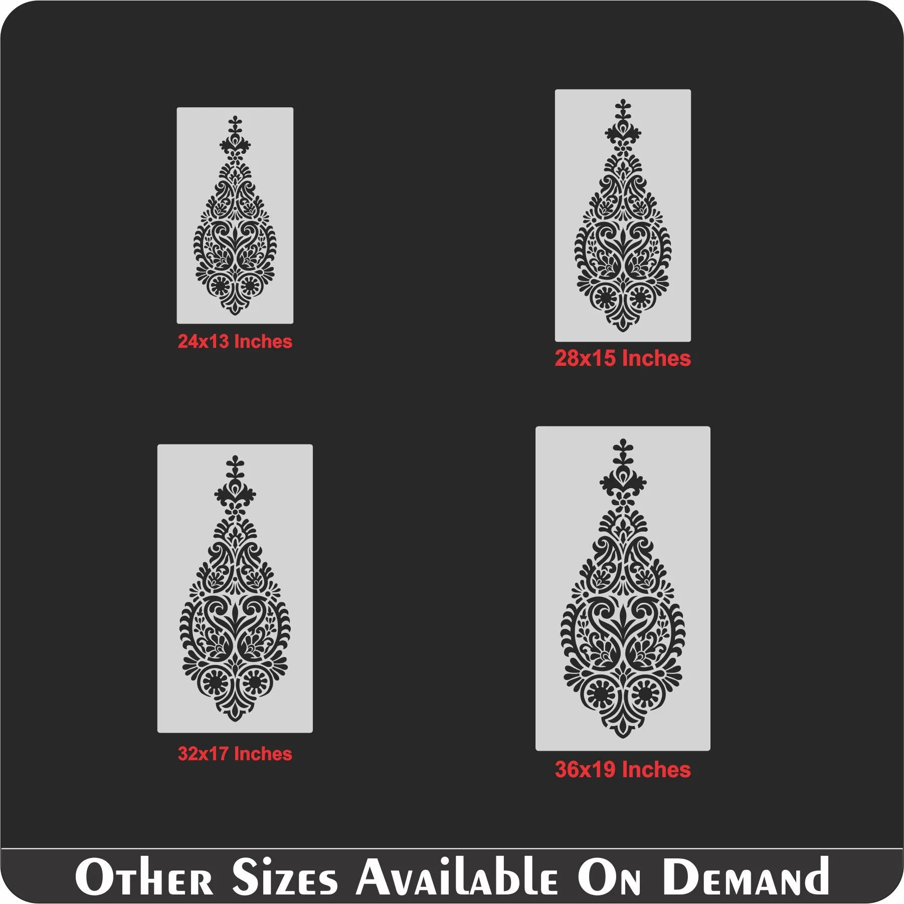 Anarkali Embroidery Stencil used for Wood, Clothes, Canvas And Wall Painting. ID #494