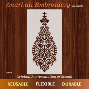 Anarkali Embroidery Stencil used for Wood, Clothes, Canvas And Wall Painting. ID #494