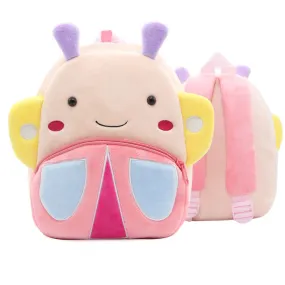 Anykidz 3D Pink Butterfly Kids School Backpack Cute Cartoon Animal Style Children Toddler Plush Bag Perfect Accessories For Baby Girls and Boys