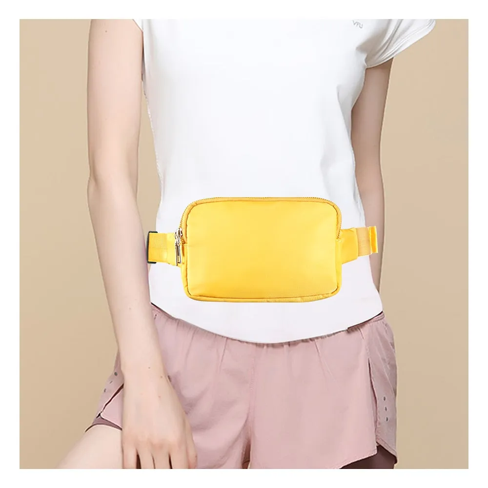 Anypack Waist Bag Purple Dual Zipper Crossbobdy Belt Bag with Adjustable Strap
