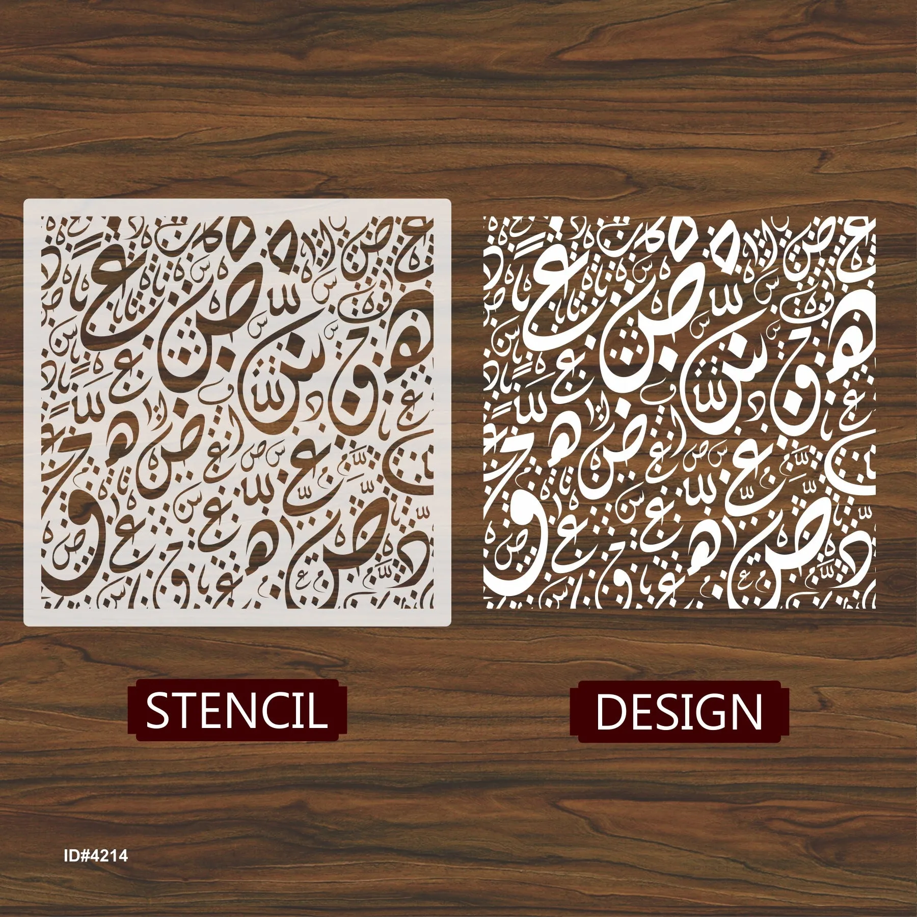 Arabic Alphabets Calligraphy Islamic Reusable Stencil for Canvas and wall painting.ID# 4214