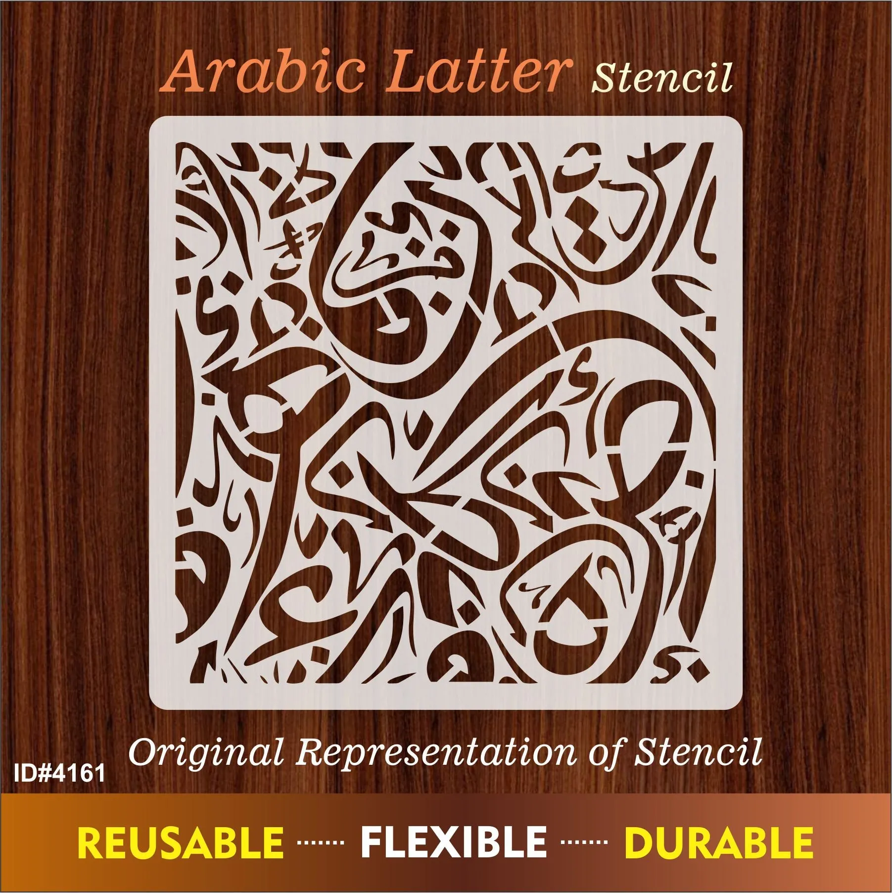 Arabic Alphabets Calligraphy Islamic Reusable Stencil for Canvas and wall painting.ID#4161