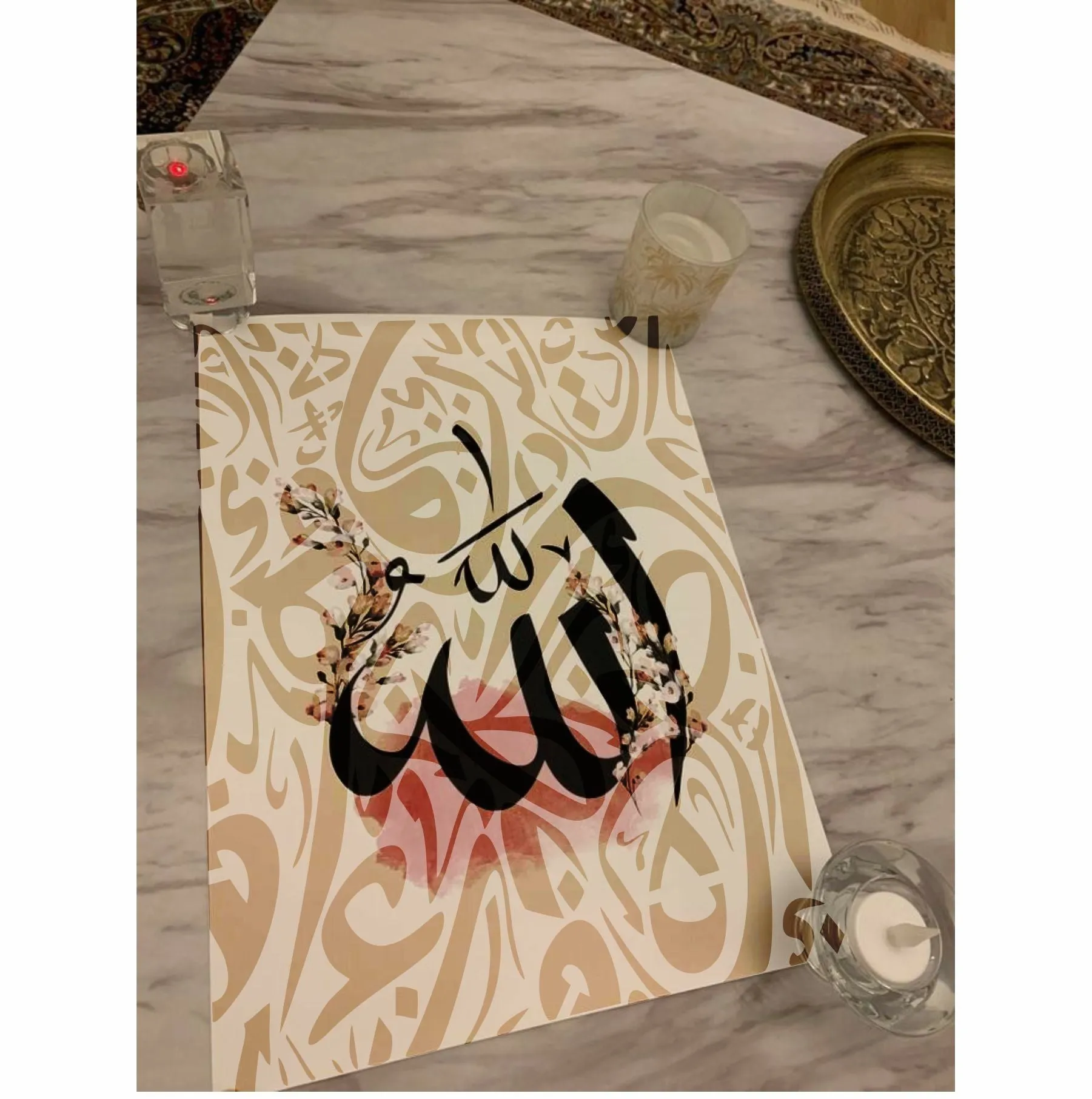 Arabic Alphabets Calligraphy Islamic Reusable Stencil for Canvas and wall painting.ID#4161