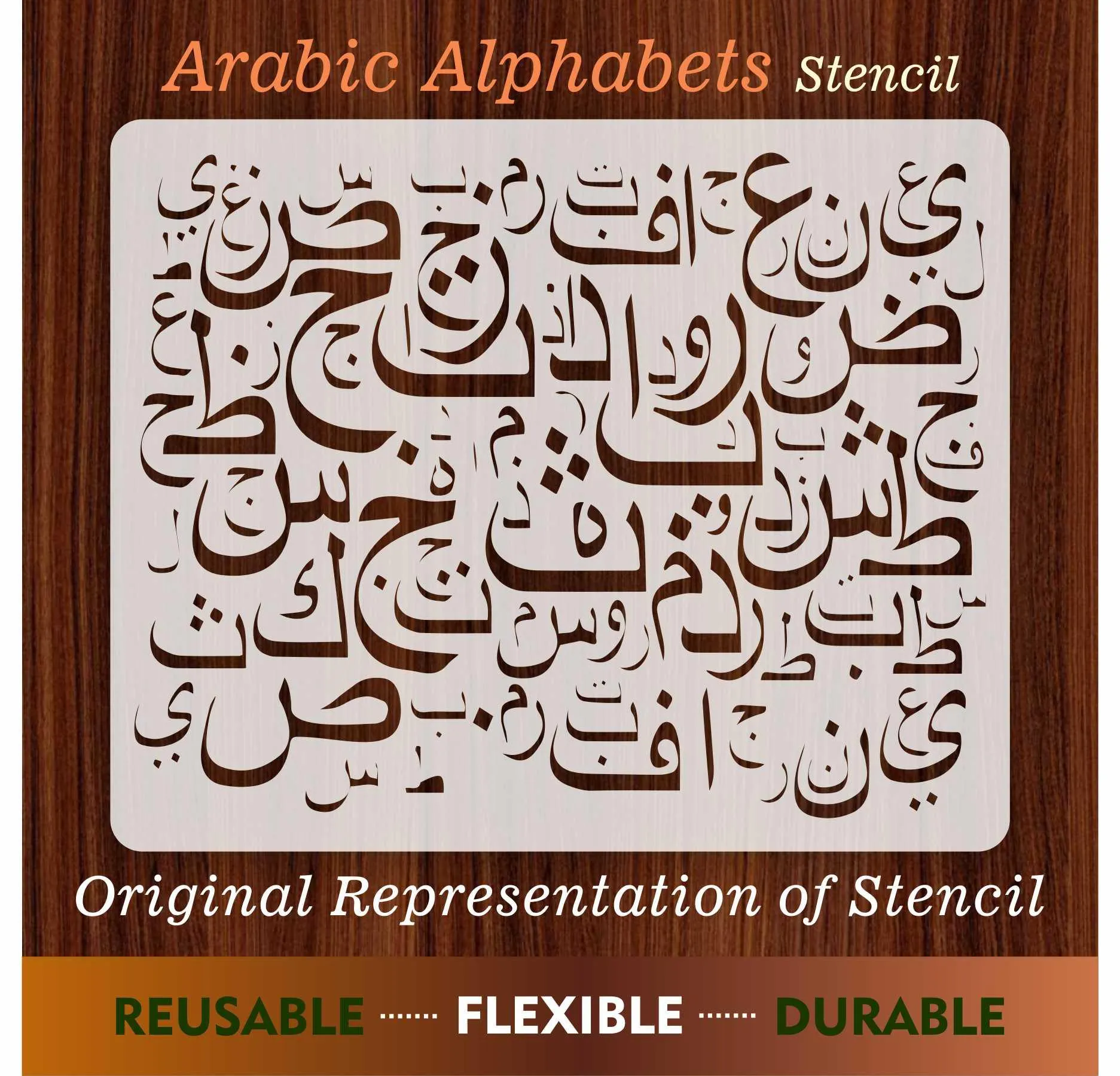 Arabic Alphabets Reusable Stencil For Canvas And Wall Painting.ID#139