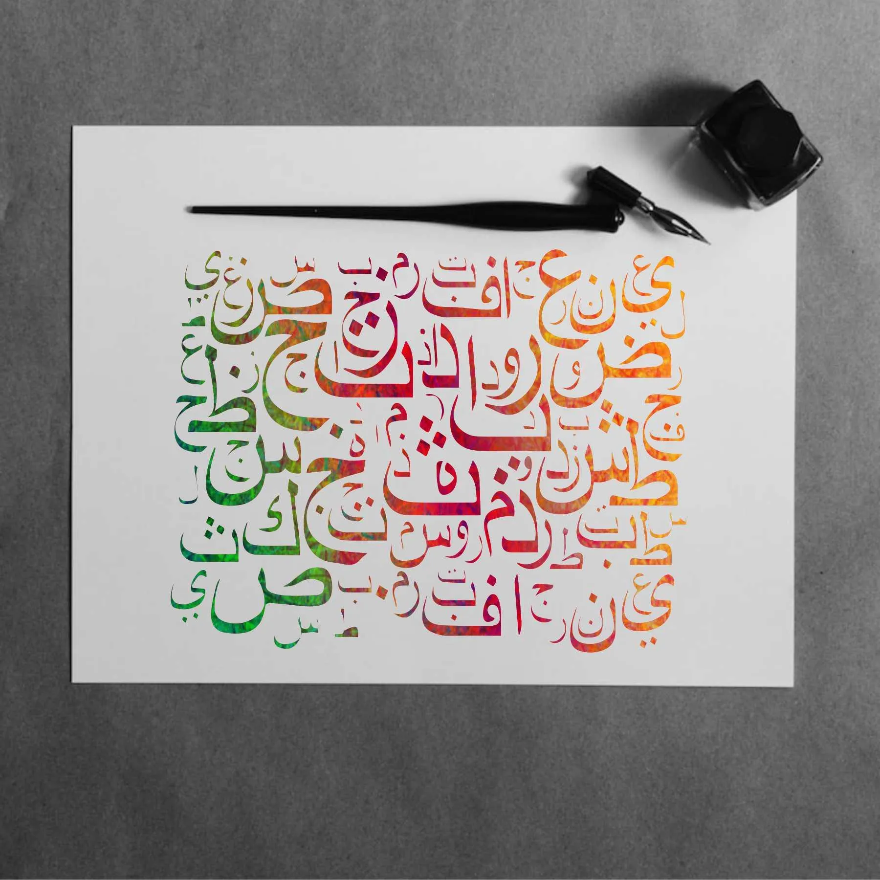 Arabic Alphabets Reusable Stencil For Canvas And Wall Painting.ID#139