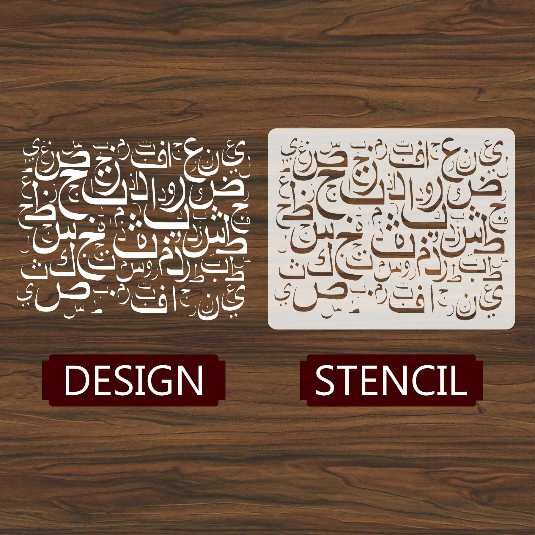 Arabic Alphabets Reusable Stencil For Canvas And Wall Painting.ID#139