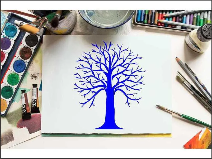 Autumn Tree Reusable Stencil for Canvas and wall painting.ID#131