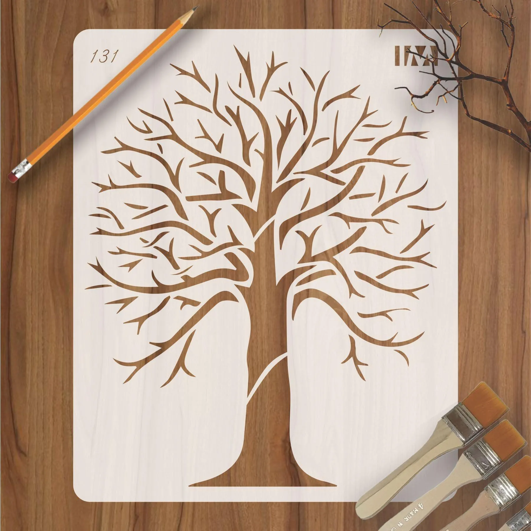 Autumn Tree Reusable Stencil for Canvas and wall painting.ID#131