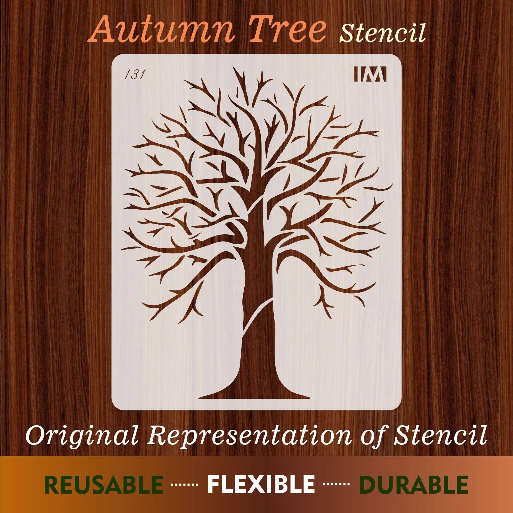 Autumn Tree Reusable Stencil for Canvas and wall painting.ID#131