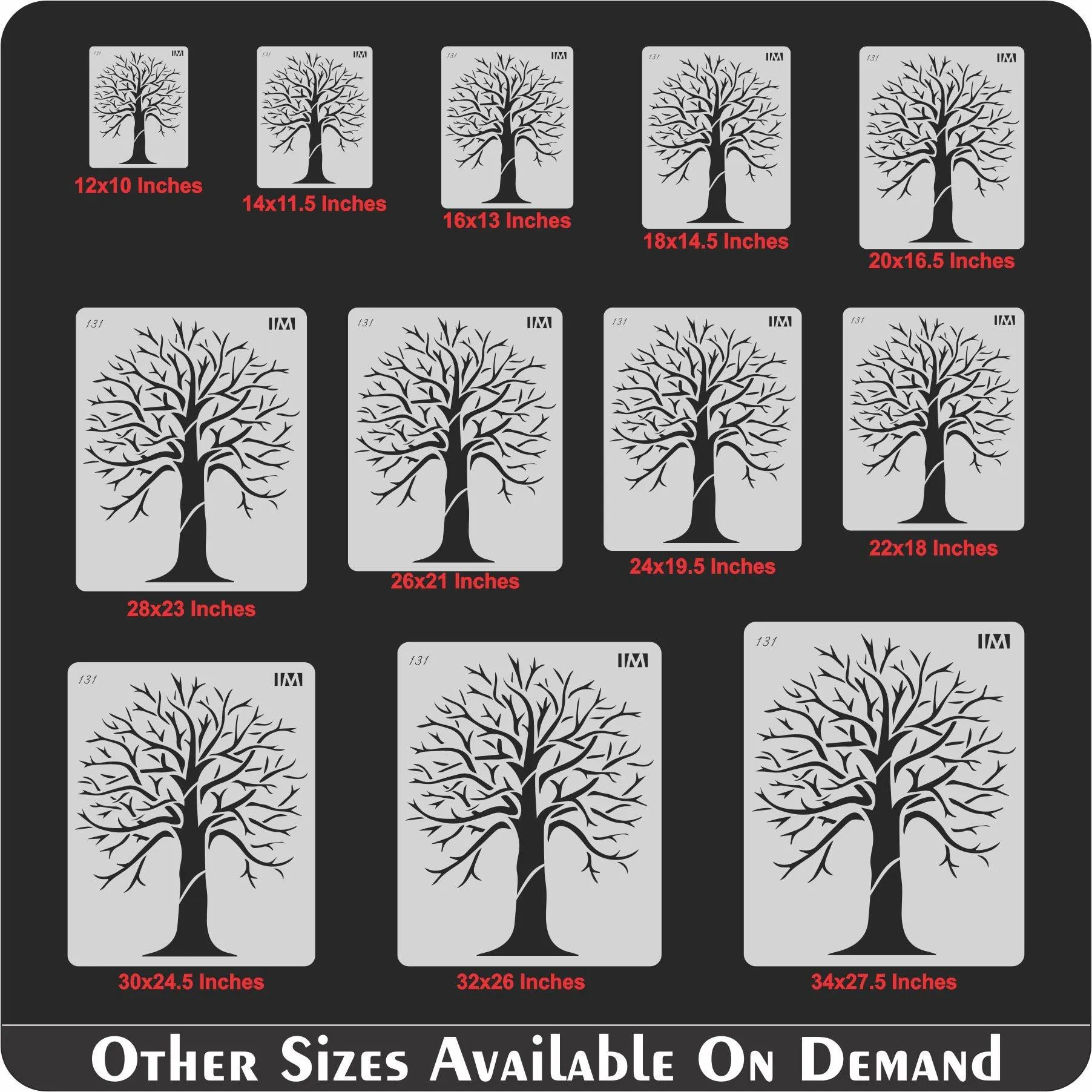 Autumn Tree Reusable Stencil for Canvas and wall painting.ID#131
