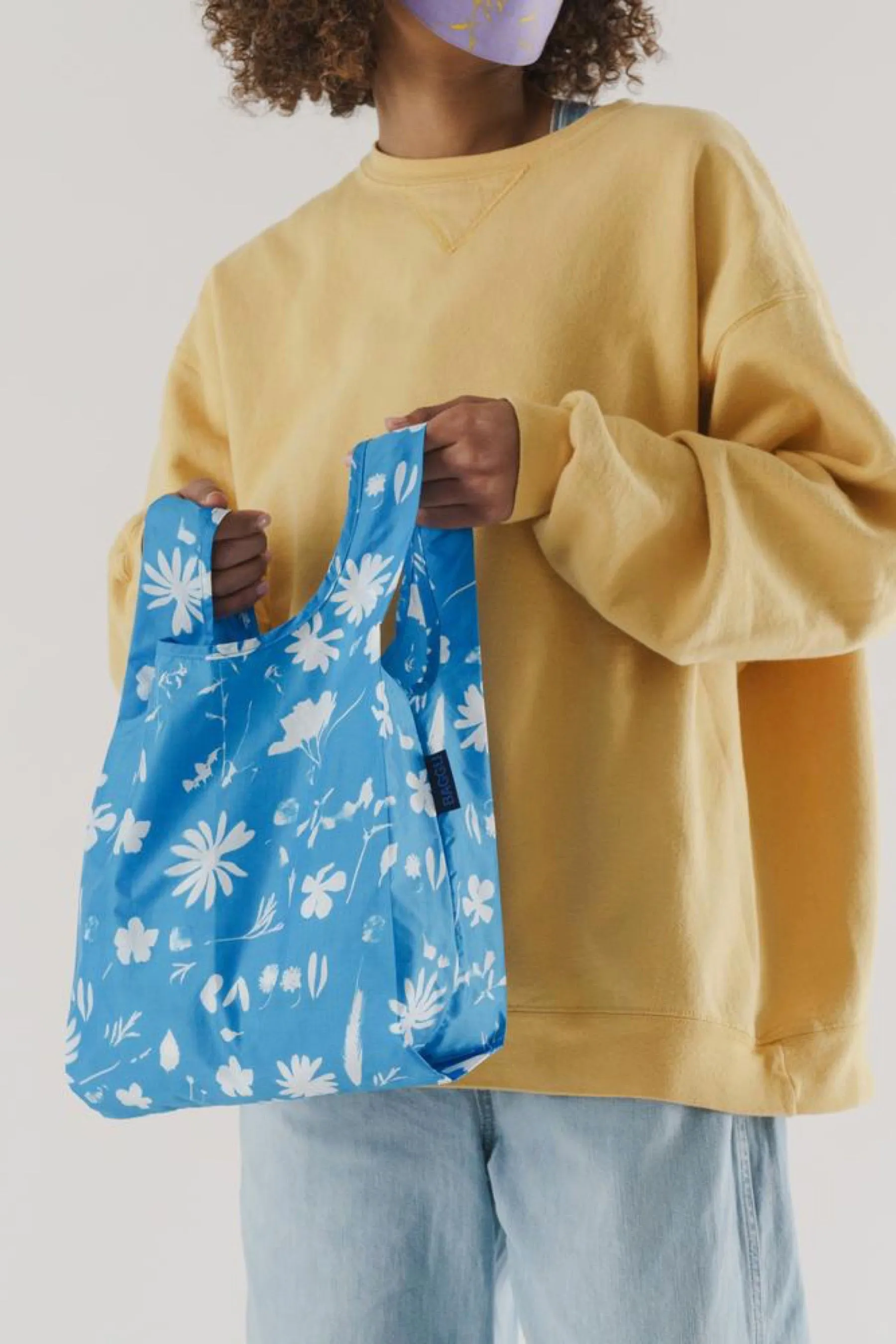 Baby Blue Floral Sun Print Baggu