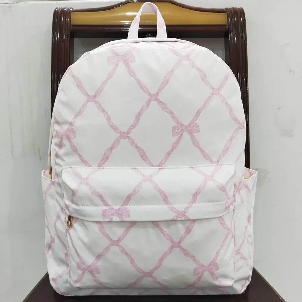 Baby Kids Girls Backpacks Pink Bows Backpack Zip Back Bags BA0225