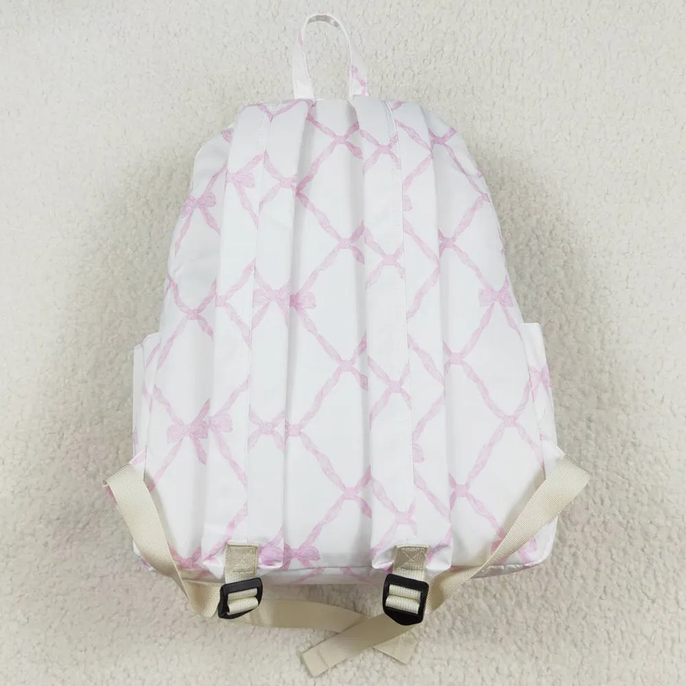 Baby Kids Girls Backpacks Pink Bows Backpack Zip Back Bags BA0225