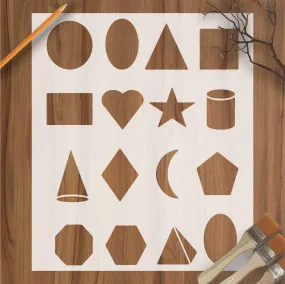Basic Geomatric Shapes Reusable Stencil For Canvas And Wall Painting.ID#137