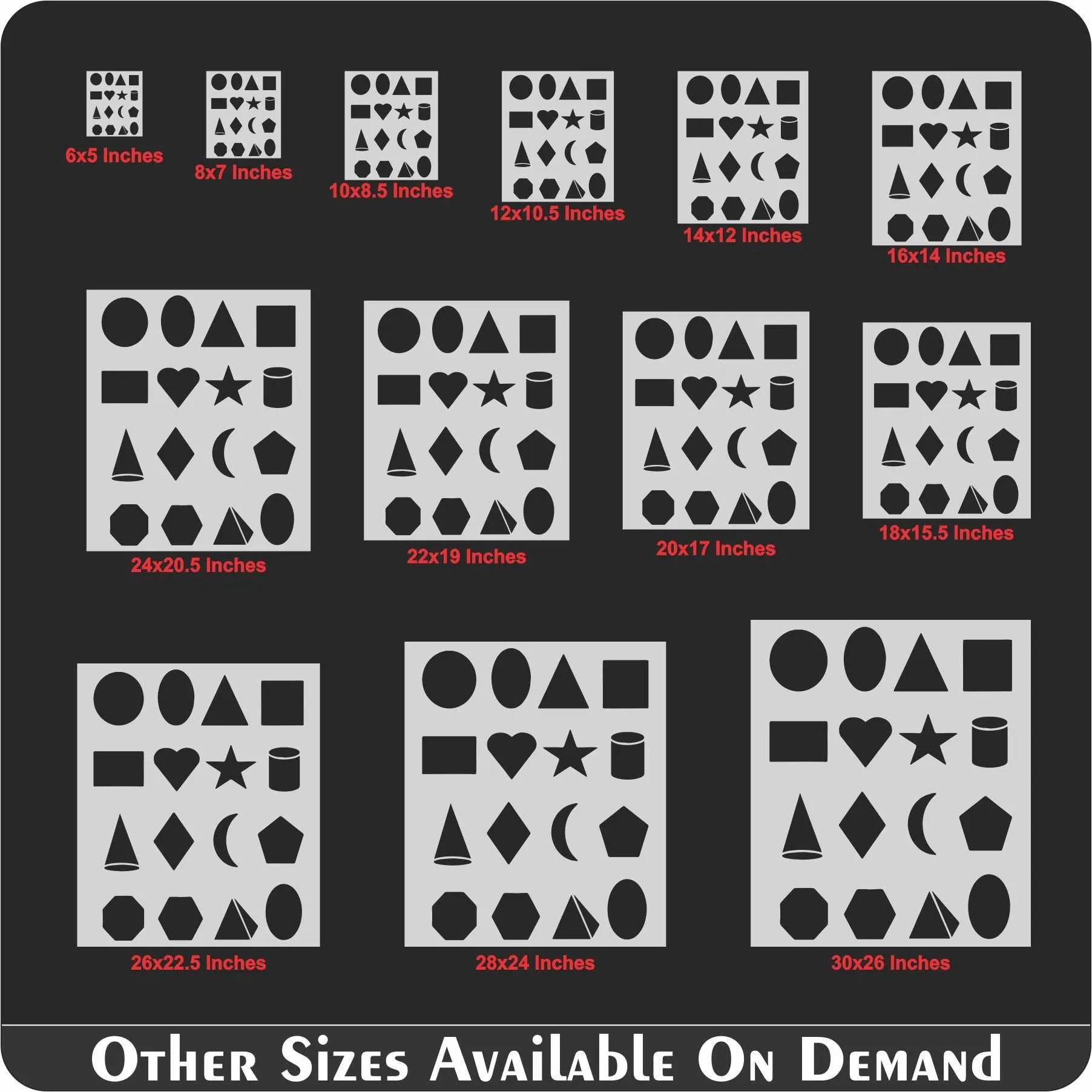 Basic Geomatric Shapes Reusable Stencil For Canvas And Wall Painting.ID#137