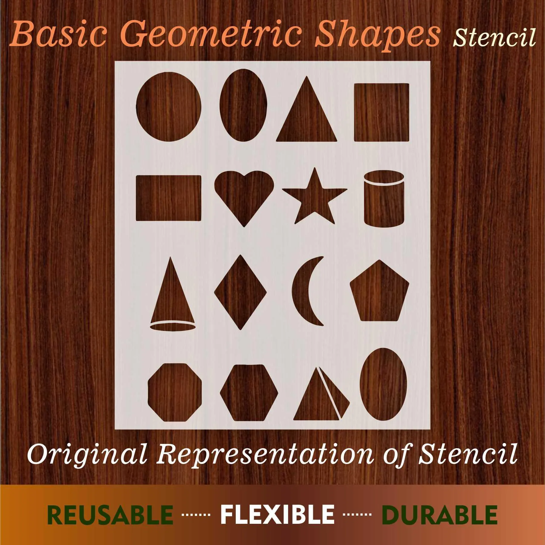 Basic Geomatric Shapes Reusable Stencil For Canvas And Wall Painting.ID#137