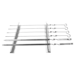 BBQ Accessories BBQ Skewers BBQ Grills Rack With 6 Wide Skewers Set