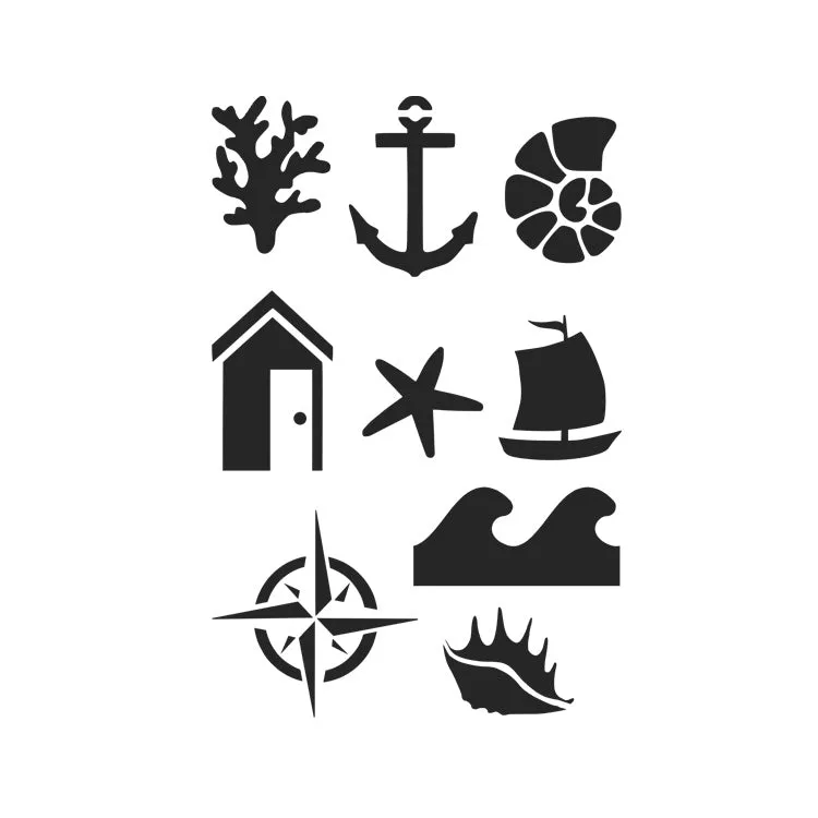 Beach Seaside Stencil Set