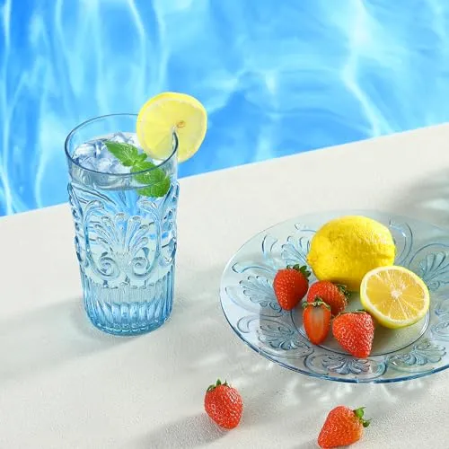 Bellaforte Shatterproof Plastic Tall Tumbler Set of 4 Drinking Glasses