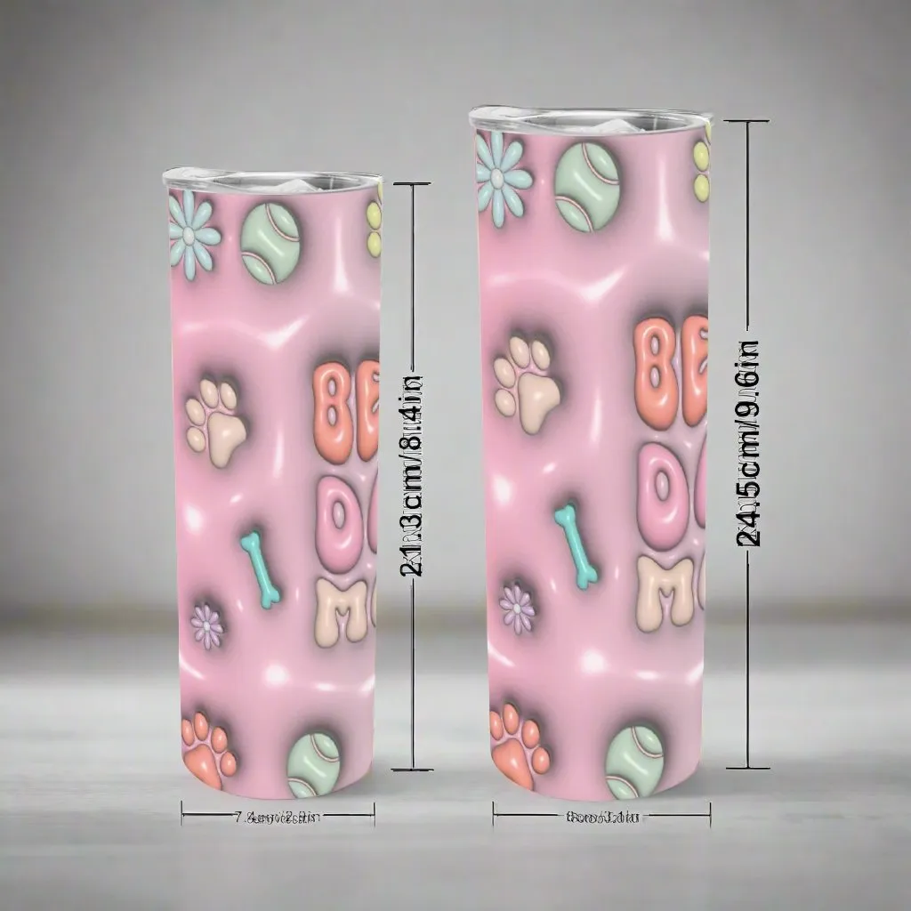 Best Dog Mom 3D Straight Skinny Tumbler