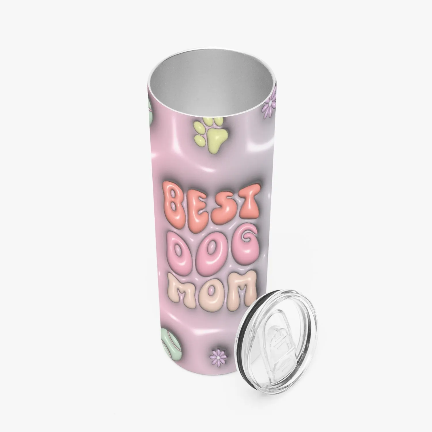 Best Dog Mom 3D Straight Skinny Tumbler