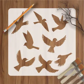Birds Flying Reusable Stencil For Canvas And Wall Painting.ID#231
