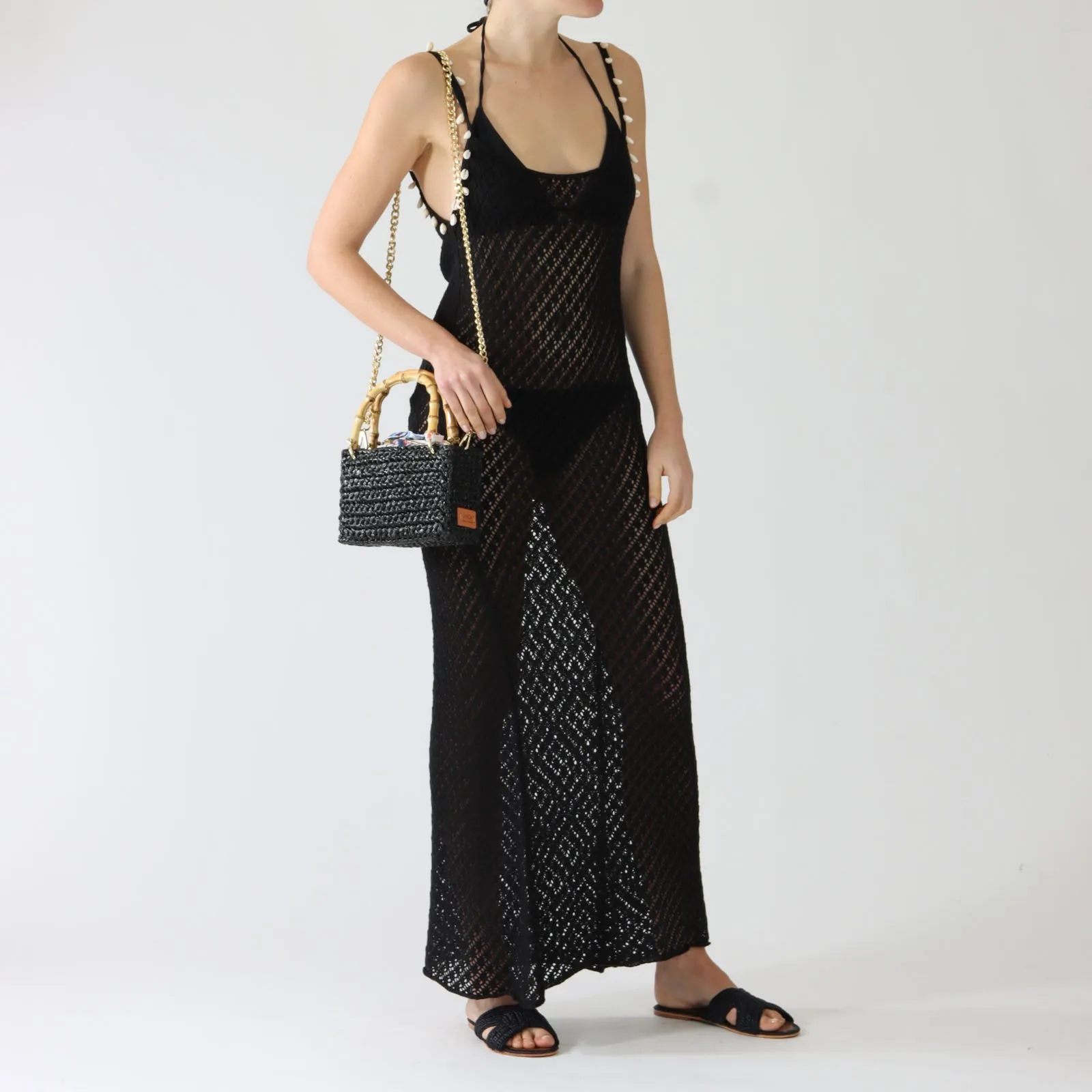 Black Meteora Mini Tote Bag
