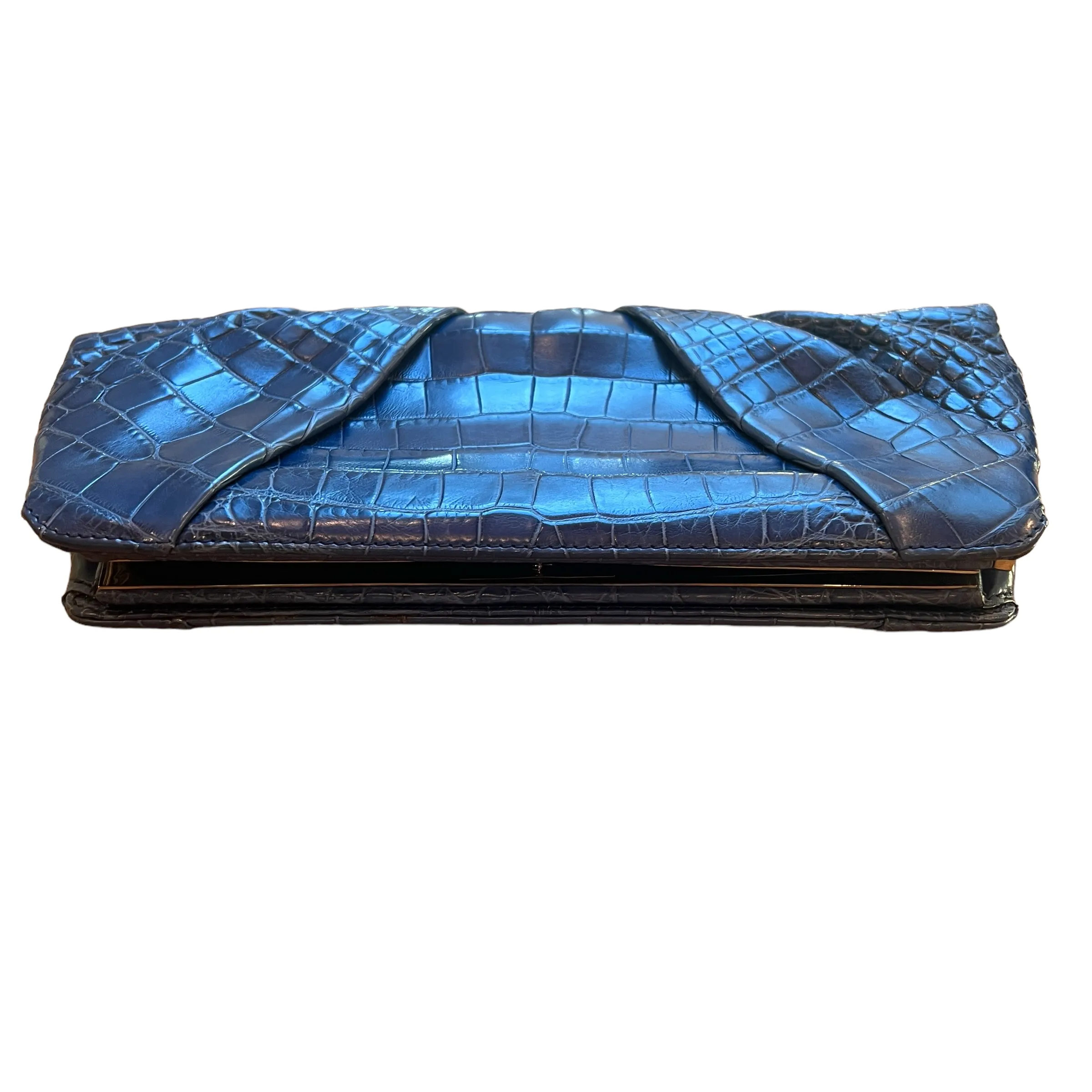 Blue Aligator Clutch