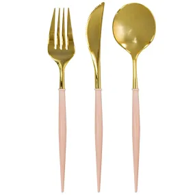 Blush   Gold Bella Assorted Plastic Cutlery