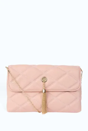 Blush Quilted Tassel Bag