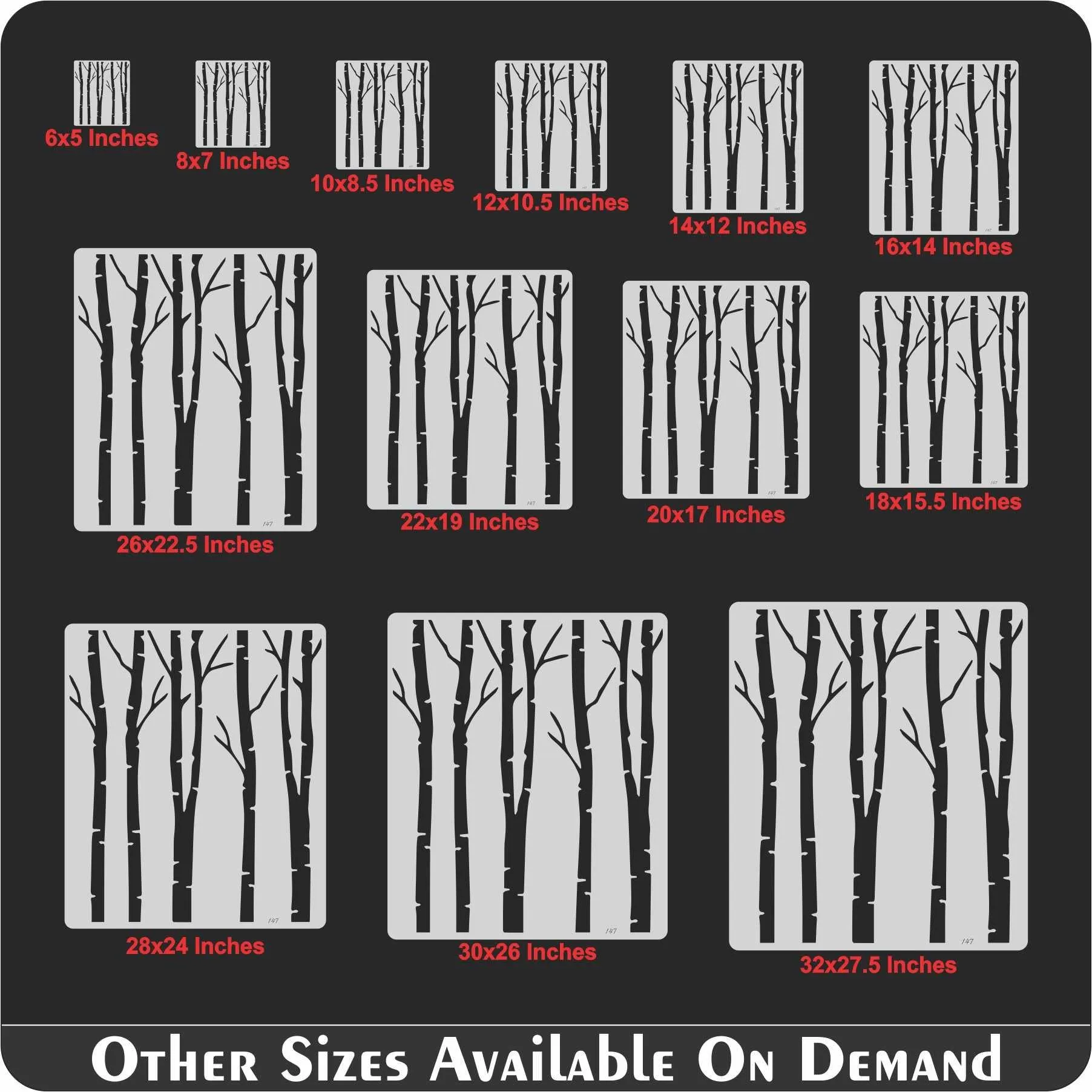 Brish Tree Reusable Stencil For Canvas And Wall Painting.ID#147