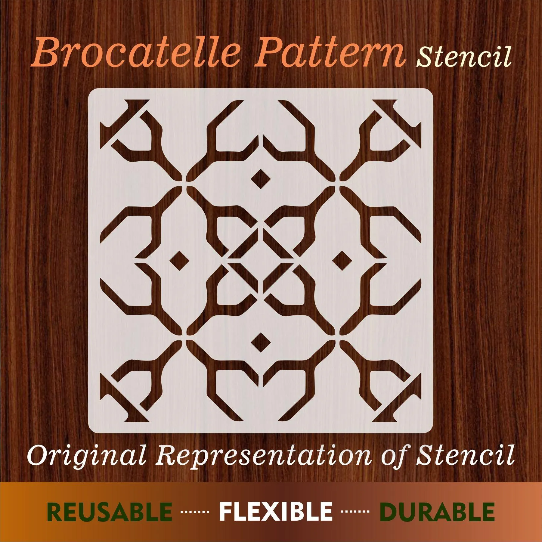 Brocatelle Pattern Reusable Stencil For Canvas And Wall Painting.ID#190