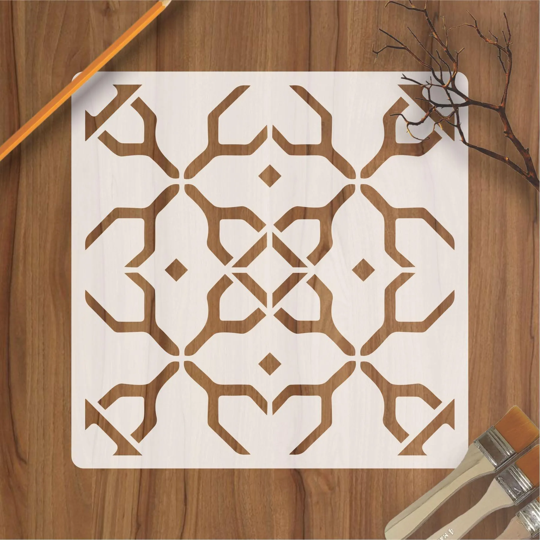 Brocatelle Pattern Reusable Stencil For Canvas And Wall Painting.ID#190
