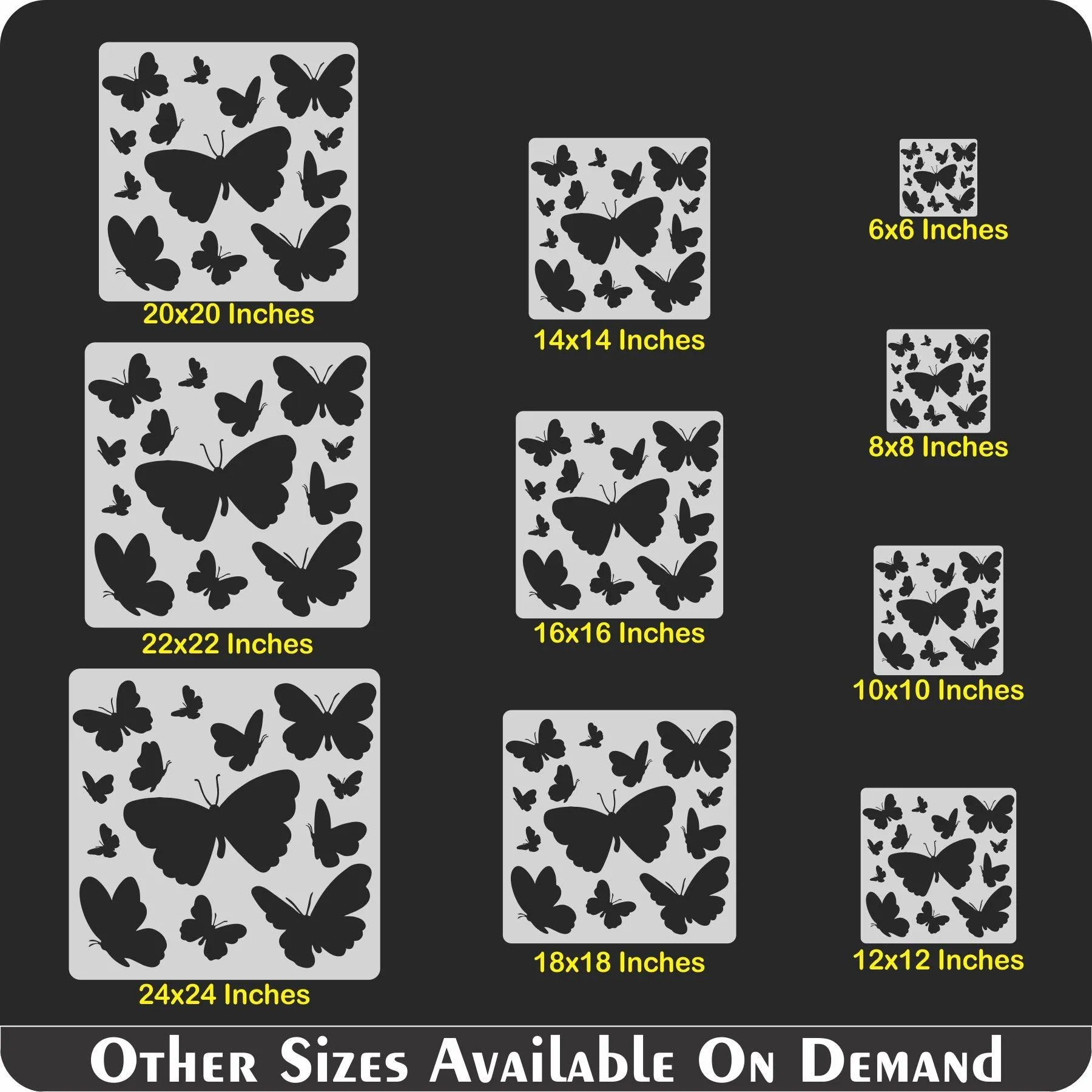 Butterfly Reusable Stencil for Canvas and wall painting.ID#25