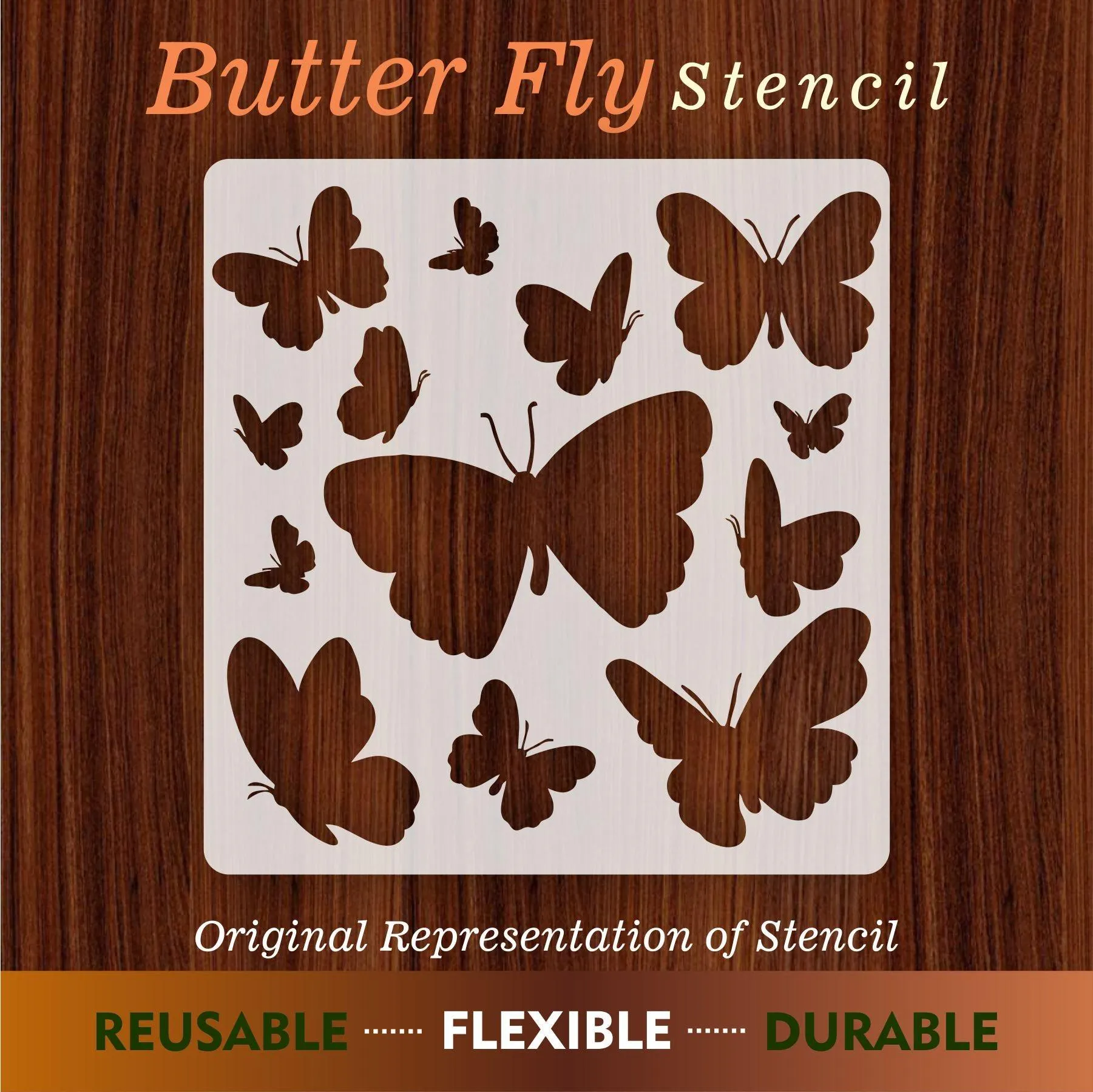 Butterfly Reusable Stencil for Canvas and wall painting.ID#25