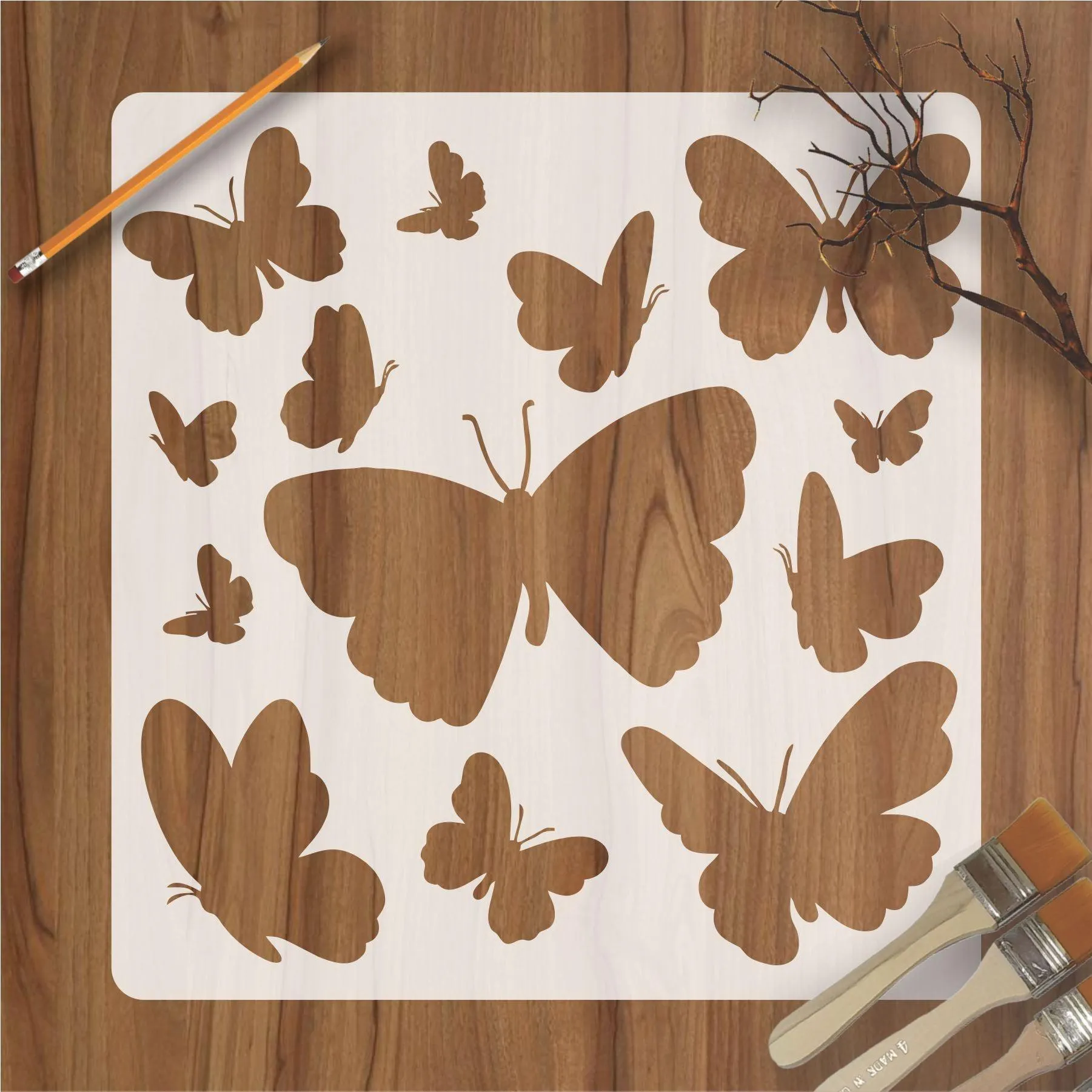 Butterfly Reusable Stencil for Canvas and wall painting.ID#25